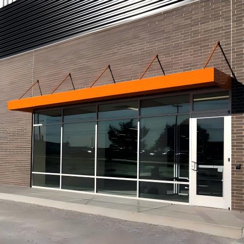 Minimalist Unique Design Orange Sprayed Aluminum Commercial Outdoor Canopy