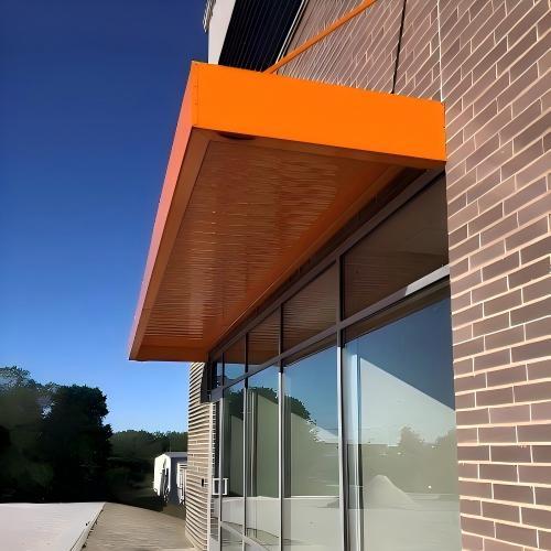 Minimalist Unique Design Orange Sprayed Aluminum Commercial Outdoor Canopy