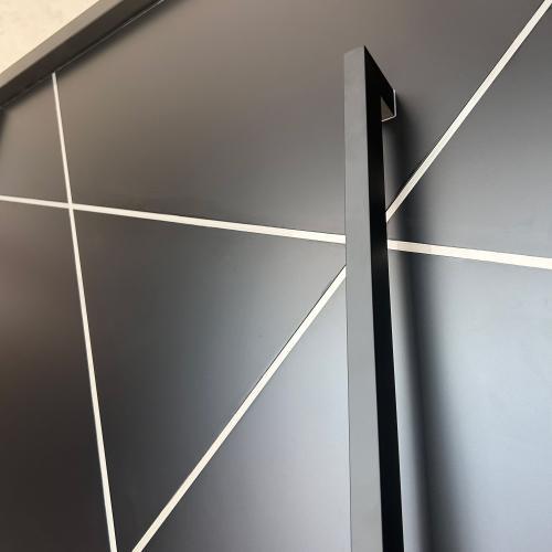 Modern tech-style metal entry doors for villas and apartments, custom sizes available