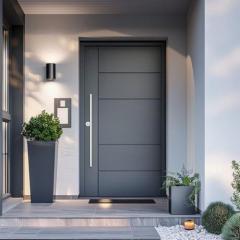 Niche High-End Minimalist Custom Size Metal Entry Door for Villas & Apartments