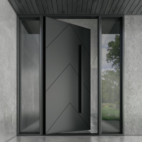 Modern Luxury Minimalist Aluminum Entry Door with Sidelights, Custom Size for Light &amp; Airy Entries
