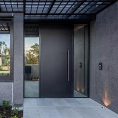 Modern Luxury Minimalist Aluminum Entry Door with Sidelights, Custom Size for Light & Airy Entries