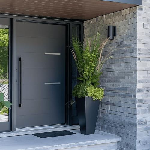 Niche High-End Minimalist Custom Size Metal Entry Door for Villas & Apartments
