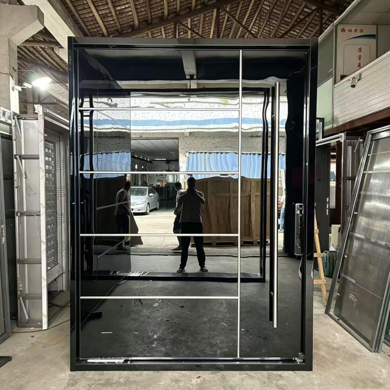 Niche Designer Mirror Reflective Custom Size Metal Entry Door