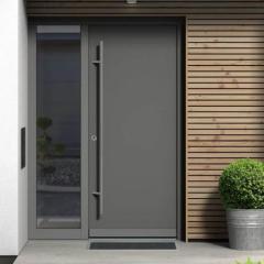 Premium Grey Matte Soft-Touch Cast Aluminum Entrance Door for Villas & Apartments