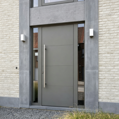 Premium Grey Matte Soft-Touch Cast Aluminum Entrance Door for Villas & Apartments