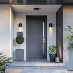 Niche High-End Minimalist Custom Size Metal Entry Door for Villas & Apartments