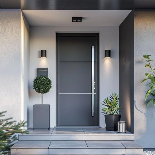 Niche High-End Minimalist Custom Size Metal Entry Door for Villas & Apartments