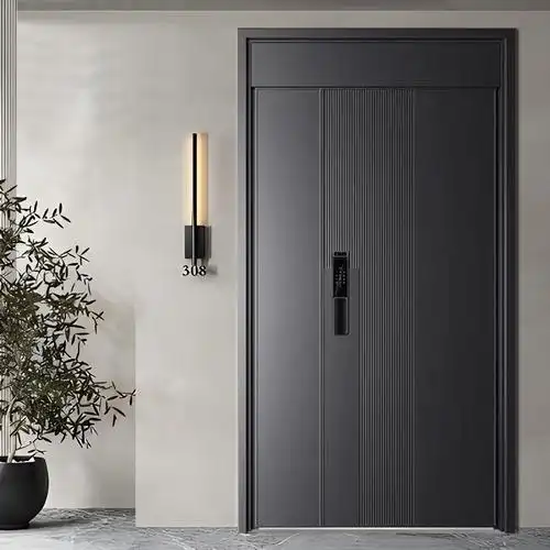 Modern Minimalist Metal Entry Door for Small Spaces, Custom Size Available