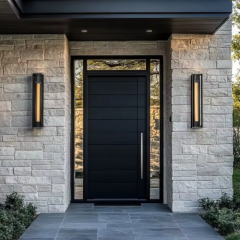 Modern Minimalist Metal Entry Door, Customizable in Color & Size for Apartments & Villas