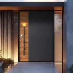 Custom Size Modern Metal Entry Door, Spliced Design High-End Pivot Door for Villa & Apartment