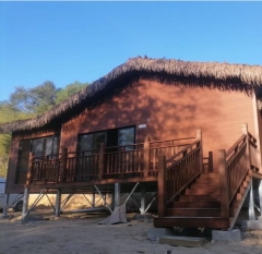 Revestimiento de bambú para exteriores con carbonización profunda, fachada de bambú con ranuras traslapadas, revestimiento exterior de madera