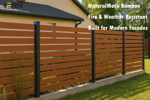 Modern Bamboo Fence Installation for Private Residence