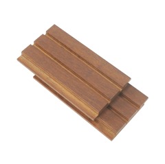 Revestimiento de bambú para exteriores con carbonización profunda, fachada de bambú con ranuras traslapadas, revestimiento exterior de madera