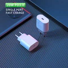 Fast Charging 20W PD3.0 Portable Power Adapter EU US PD 20W USB C Wall Charger For Apple iPhone iPad Charger Wholesale Price