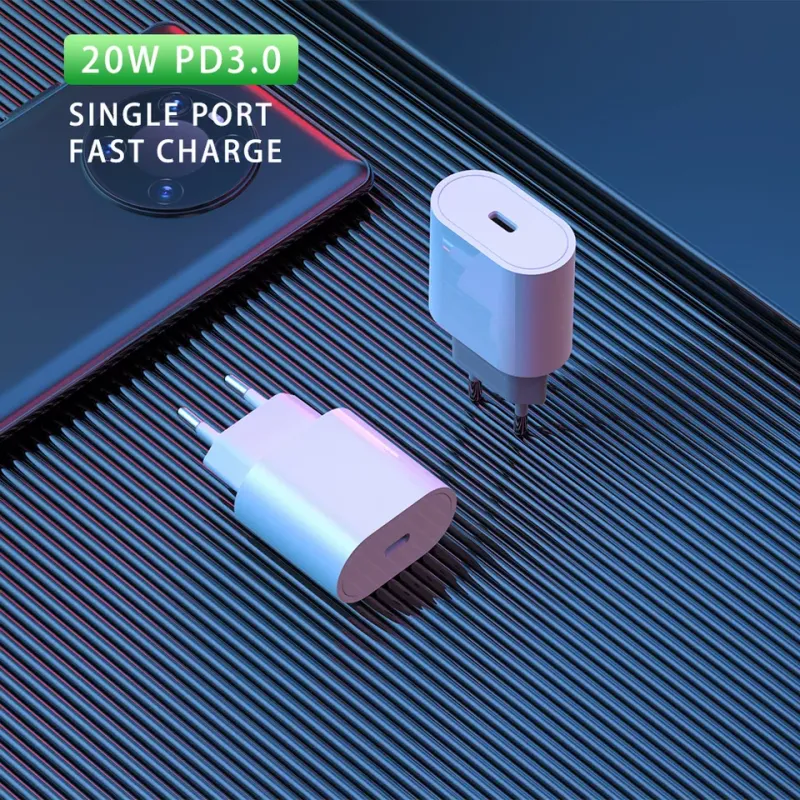 Fast Charging 20W PD3.0 Portable Power Adapter EU US PD 20W USB C Wall Charger For Apple iPhone iPad Charger Wholesale Price