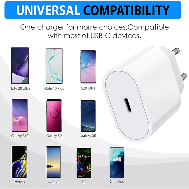 Fast Charging 20W PD3.0 Portable Power Adapter EU US PD 20W USB C Wall Charger For Apple iPhone iPad Charger Wholesale Price
