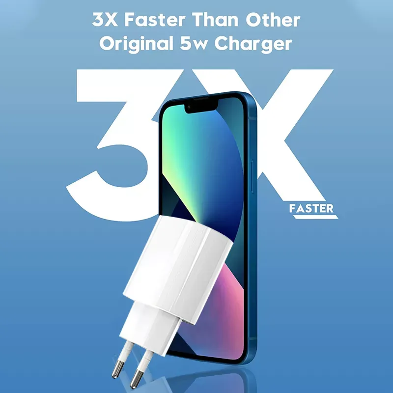Fast Charging 20W PD3.0 Portable Power Adapter EU US PD 20W USB C Wall Charger For Apple iPhone iPad Charger Wholesale Price