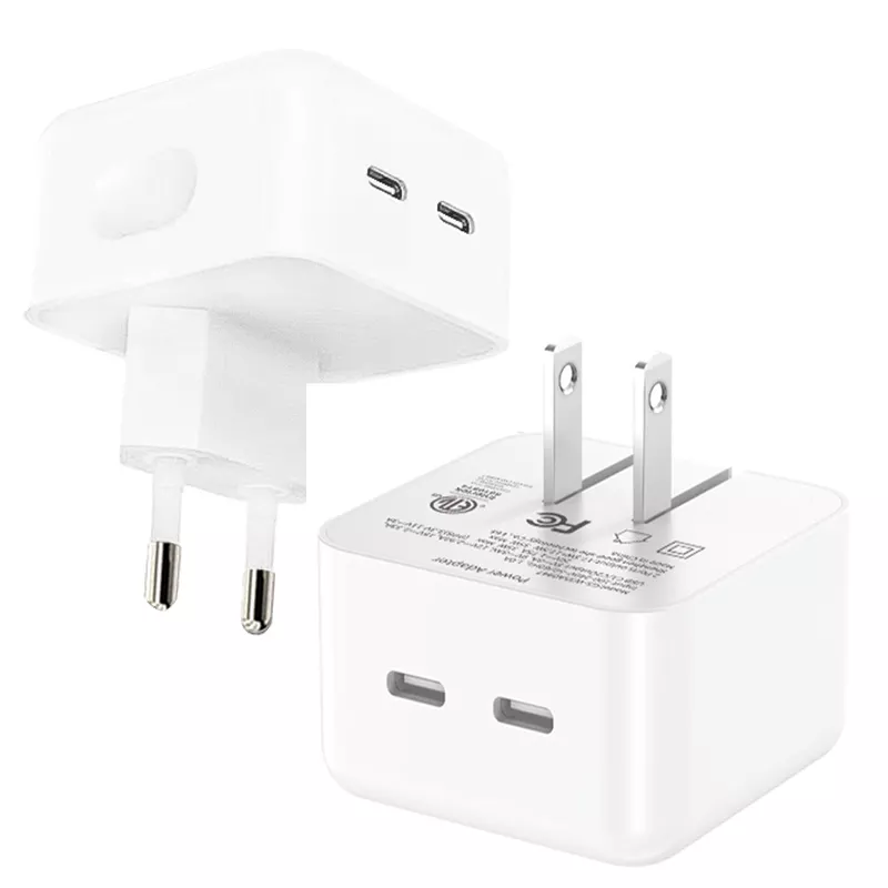 New Dual Type-C PD 35W Fast Charging USB-C USB Foldable Quick Universal Wall Portable Charger QC For Apple iPad iPhone Charger Adapter Wholesale Price