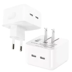 New Dual Type-C PD 35W Fast Charging USB-C USB Foldable Quick Universal Wall Portable Charger QC For Apple iPad iPhone Charger Adapter Wholesale Price