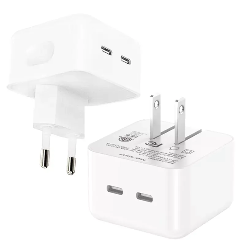New Dual Type-C PD 35W Fast Charging USB-C USB Foldable Quick Universal Wall Portable Charger QC For Apple iPad iPhone Charger Adapter Wholesale Price