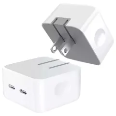 New Dual Type-C PD 35W Fast Charging USB-C USB Foldable Quick Universal Wall Portable Charger QC For Apple iPad iPhone Charger Adapter Wholesale Price