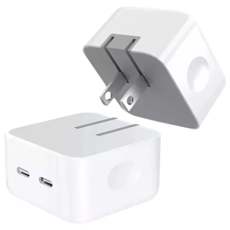 New Dual Type-C PD 35W Fast Charging USB-C USB Foldable Quick Universal Wall Portable Charger QC For Apple iPad iPhone Charger Adapter Wholesale Price