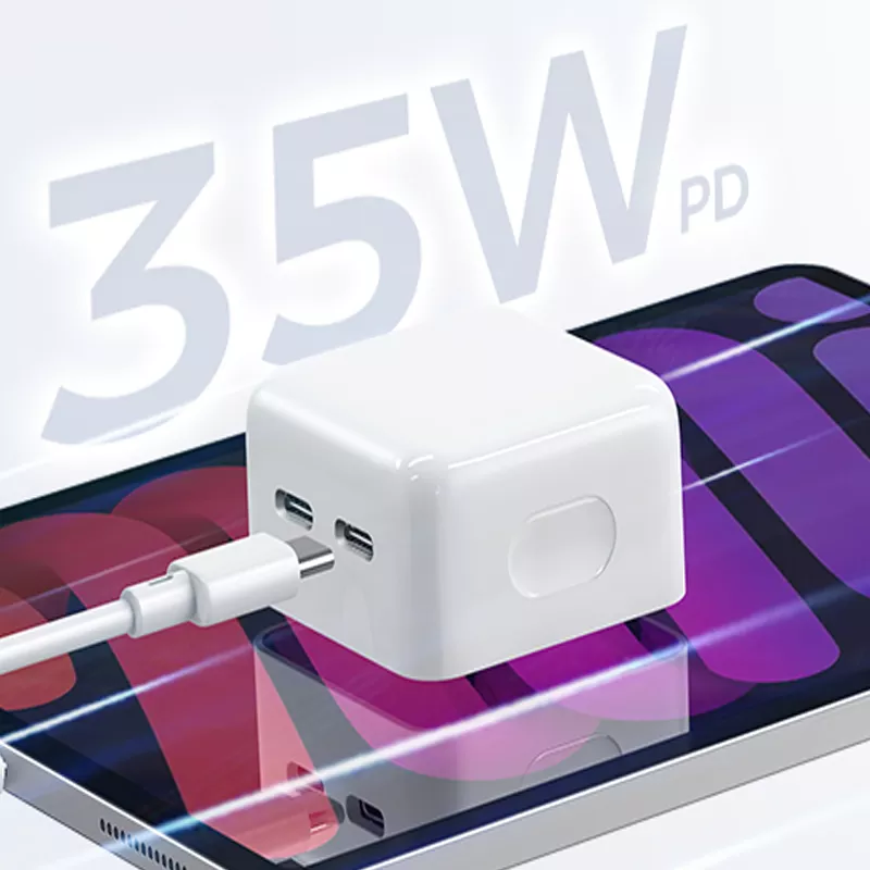 New Dual Type-C PD 35W Fast Charging USB-C USB Foldable Quick Universal Wall Portable Charger QC For Apple iPad iPhone Charger Adapter Wholesale Price
