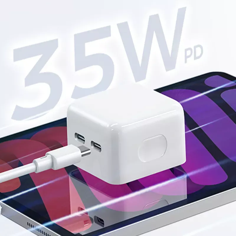 New Dual Type-C PD 35W Fast Charging USB-C USB Foldable Quick Universal Wall Portable Charger QC For Apple iPad iPhone Charger Adapter Wholesale Price