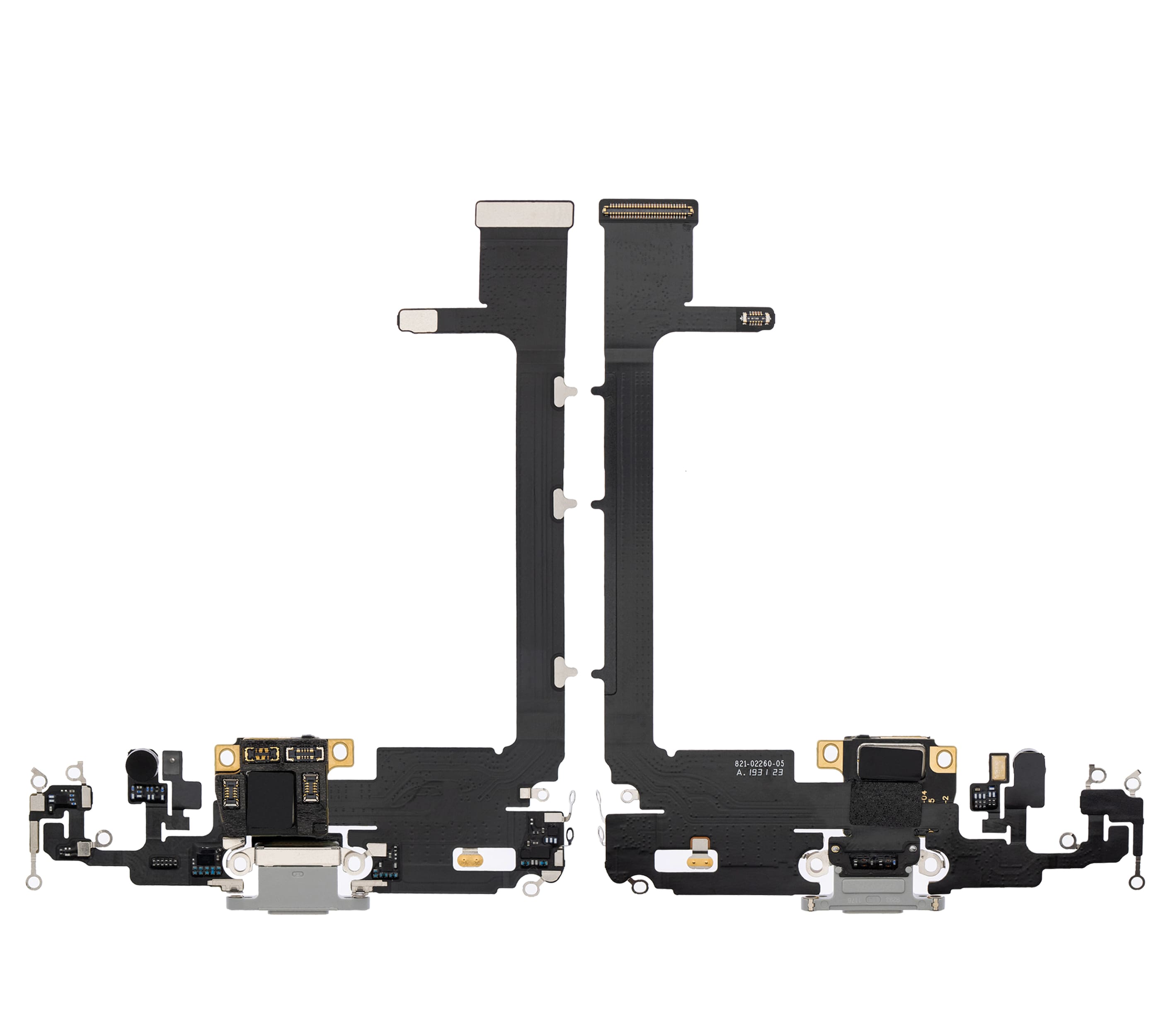 Charging Port Flex Cable With Board Compatible For iPhone 11 Pro Max (Premium) (Silver)