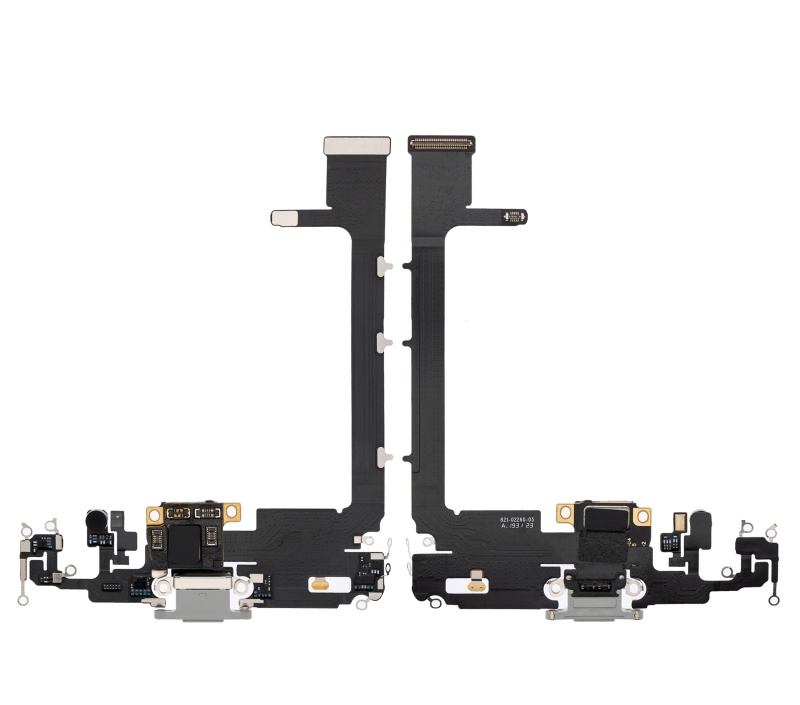 Charging Port Flex Cable With Board Compatible For iPhone 11 Pro Max (Premium) (Silver)