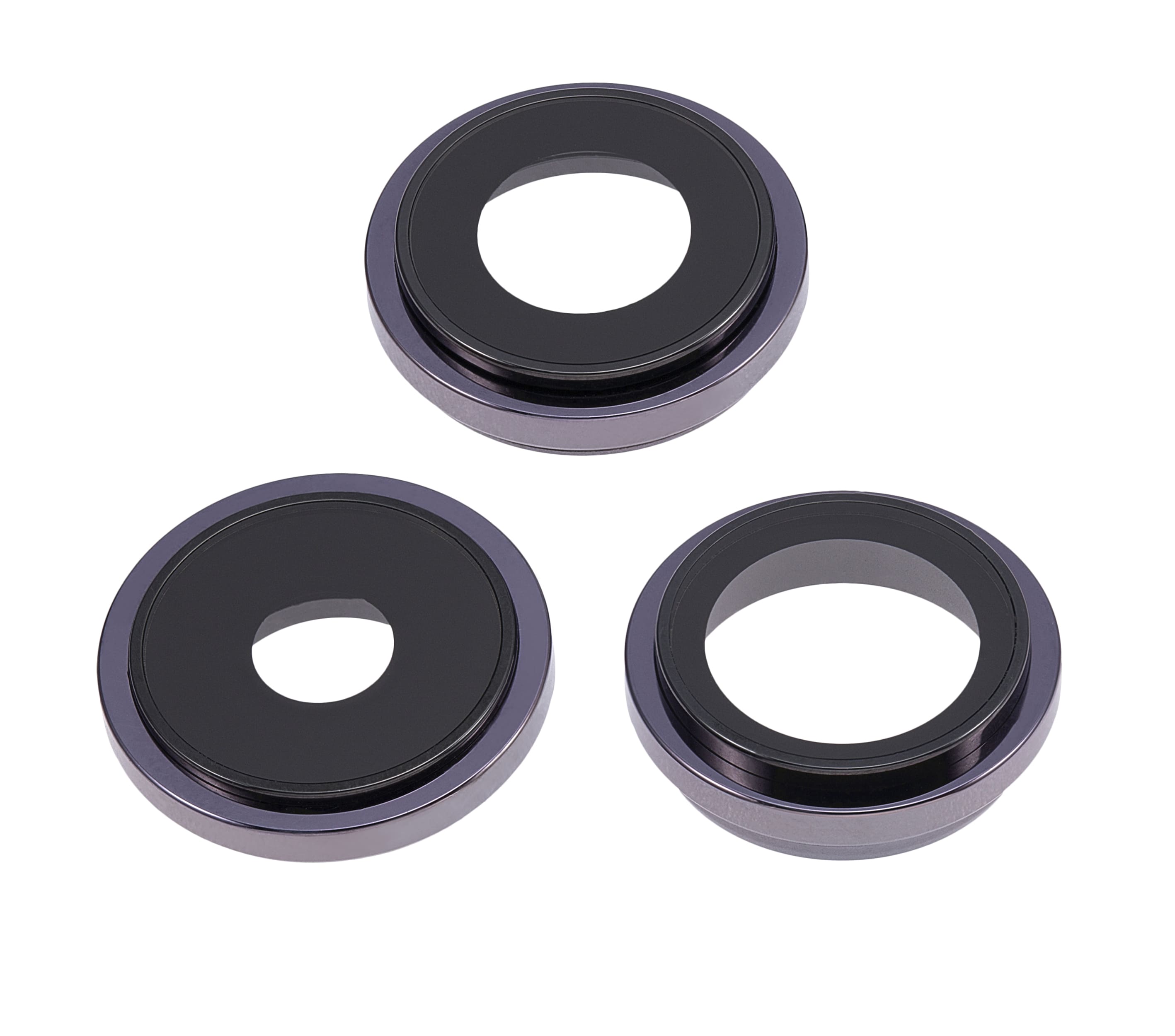 Back Camera Lens With Bracket & Bezel Compatible For iPhone 14 Pro / 14 Pro Max (Deep Purple) (3 Piece Set) (Premium)