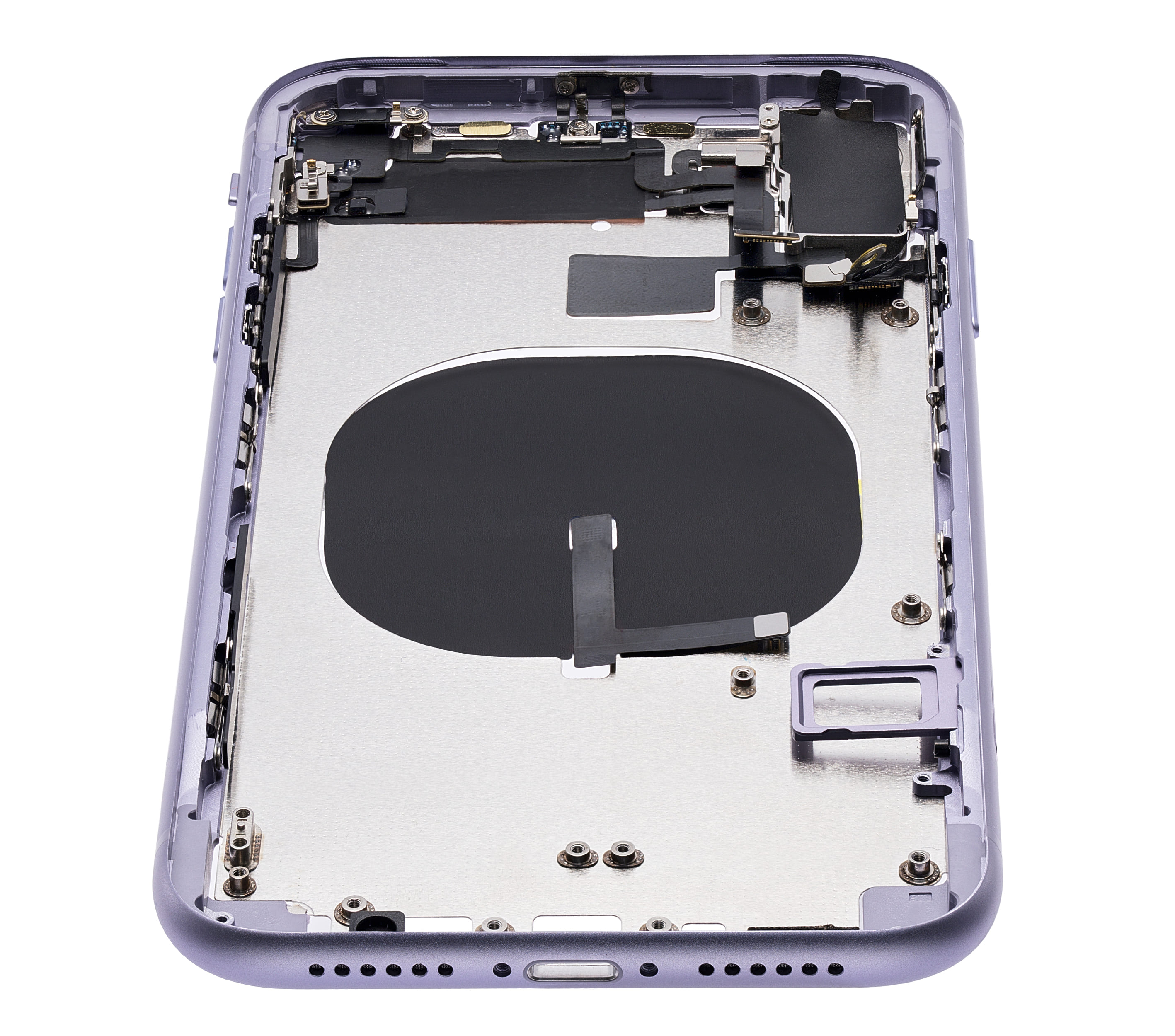 Back Housing W/ Small Components Pre-Installed (Without Back Cover) Compatible For iPhone 11 (Purple)