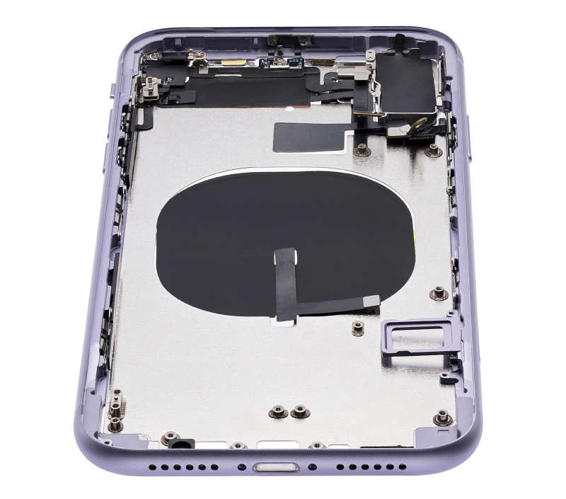 Back Housing W/ Small Components Pre-Installed (Without Back Cover) Compatible For iPhone 11 (Purple)