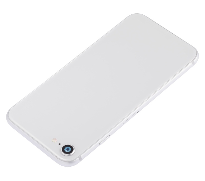 Back Housing W/ Small Components Pre-Installed Compatible For iPhone 8 (No Logo) (Aftermarket Plus) (Silver)