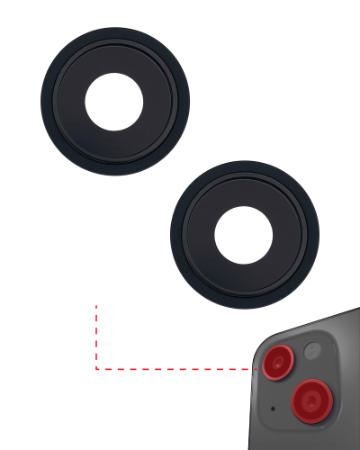 Back Camera Lens With Bracket &amp; Bezel Compatible For iPhone 13 / 13 Mini (Midnight) (Real Sapphire / Premium)