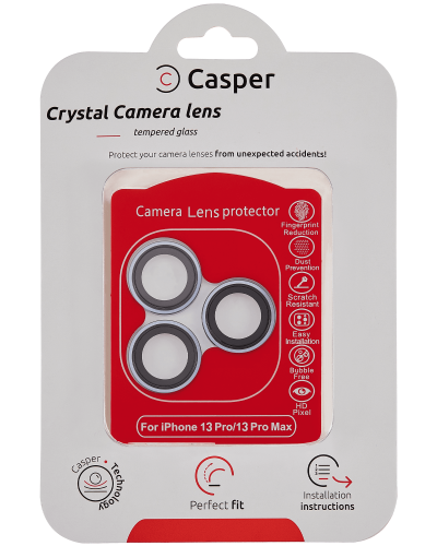 Casper Camera Lens Protector Compatible For iPhone 13 Pro / 13 Pro Max (Blue) (Clear)