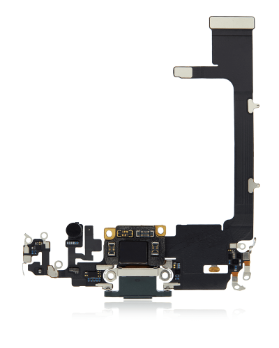 Charging Port Flex Cable With Board Compatible For iPhone 11 Pro (Used OEM Pull) (Midnight Green) (PART #821-02140-06)