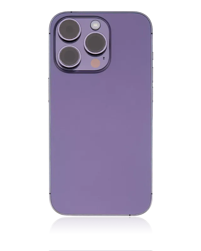 Back Housing W/ Small Pre-Installed Compatible For iPhone 14 Pro (U.S Version) (Used OEM Pull: Grade C) (Deep Purple)