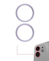 Back Camera Bezel Ring Only Compatible For iPhone 11 / 12 / 12 Mini (Purple) (2 Piece Set) (10 Pack)