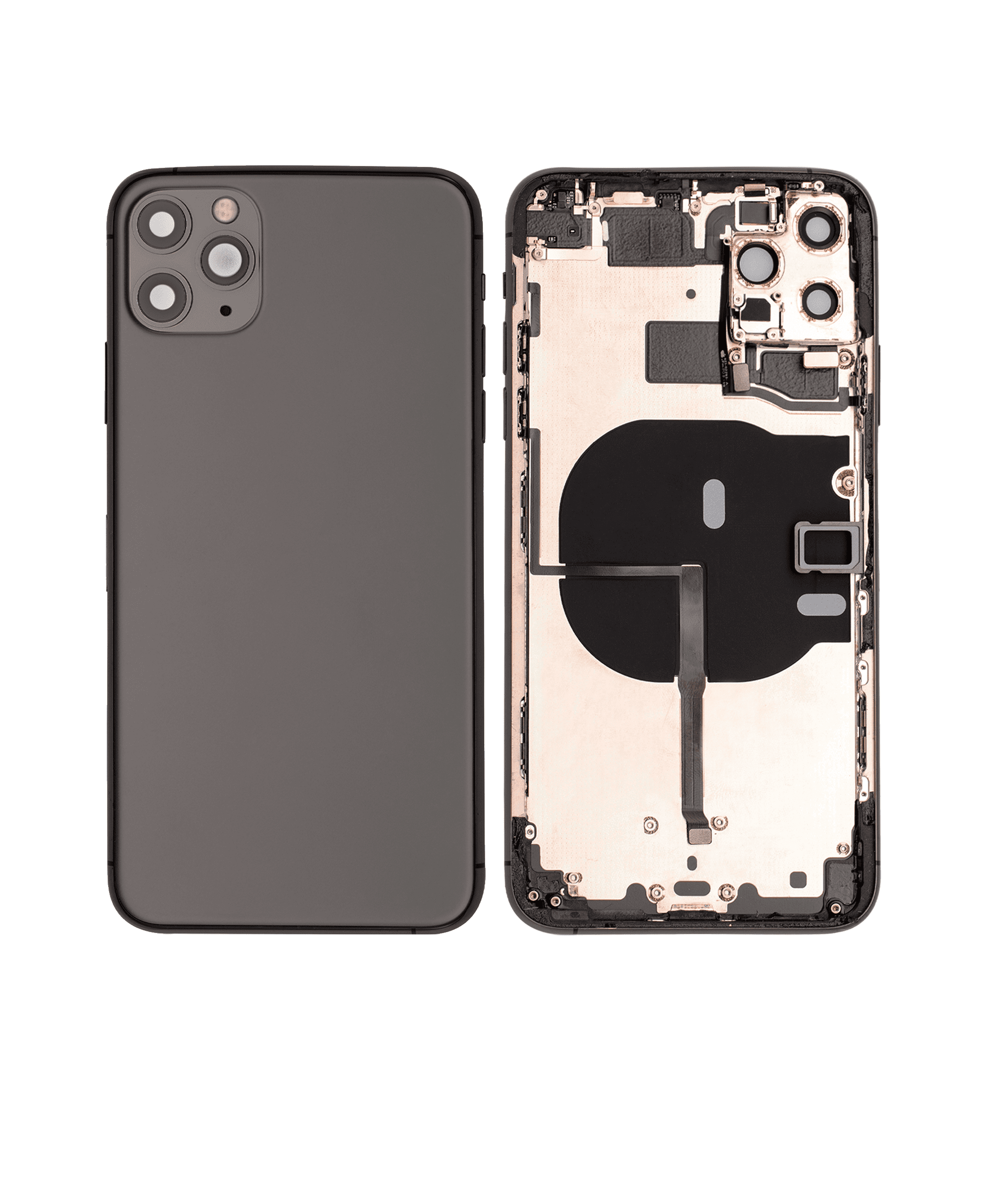 Back Housing W/ Small Components Pre-Installed Compatible For iPhone 11 Pro Max (Used OEM Pull: Grade C) (Space Gray)