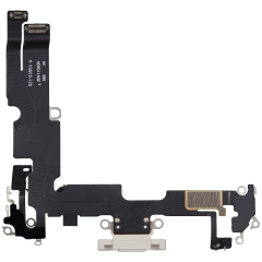 Charging Port Flex Cable Compatible For iPhone 14 Plus (Used OEM Pull) (Starlight)
