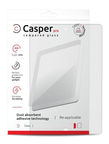 Casper Pro Tempered Glass Compatible For iPad Pro 12.9" 3rd Gen (2018) / iPad 12.9" 4th Gen (2020) / iPad 12.9" 5th Gen (2021) / iPad 12.9" 6th Gen (2022) (Retail Pack) (Clear)