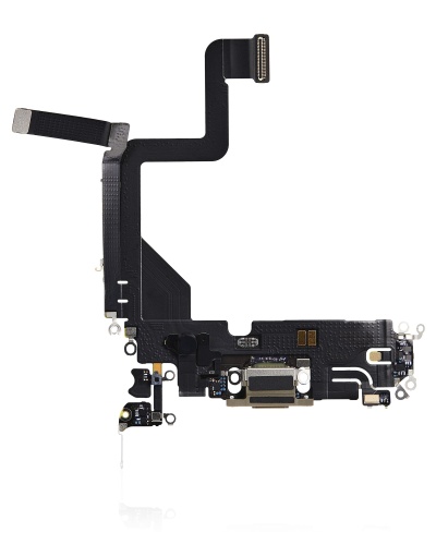 Charging Port Flex Cable Compatible For iPhone 14 Pro (Premium) (Gold)