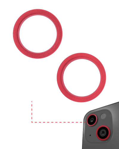 Back Camera Bezel Ring Only Compatible For iPhone 13 / 13 Mini (Red) (2 Piece Set)