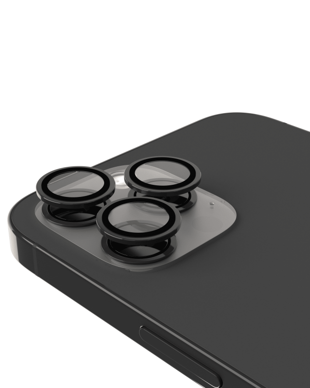 Casper Camera Lens Protector Compatible For iPhone 15 Pro / 15 Pro Max (Black) (Clear)