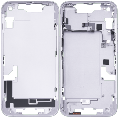 Mid-Frame Housing With Power And Volume Button Compatible For iPhone 14 (US Version)  (Used OEM Pull: Grade B) (Purple)
