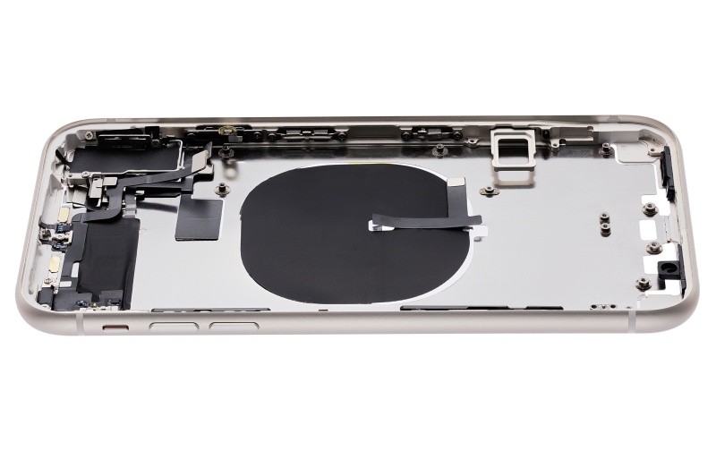 Back Housing W/ Small Components Pre-Installed (Without Back Cover) Compatible For iPhone 11 (White)