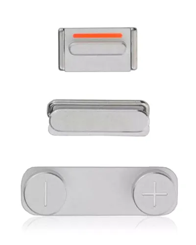 Hard Buttons Set (Power / Volume / Vibrator) Compatible For iPhone 5S / SE (2016) (Silver)