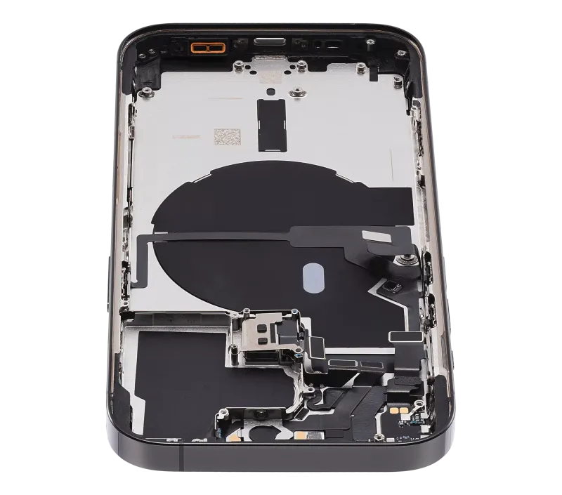 Back Housing W/ Small Pre-Installed Compatible For iPhone 14 Pro (U.S Version) (Used OEM Pull: Grade C) (Space Black)